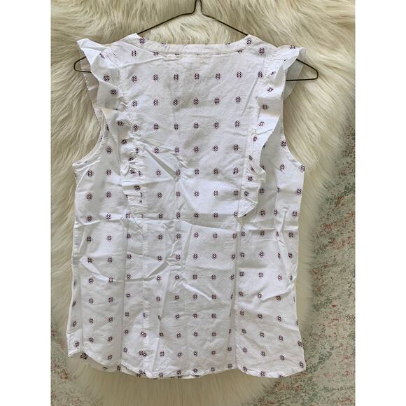 FAT FACE MOLLIE White Jacquard Frill Sleeveless Ruffle Blouse  Sz 4 NWT - Picture 9 of 15